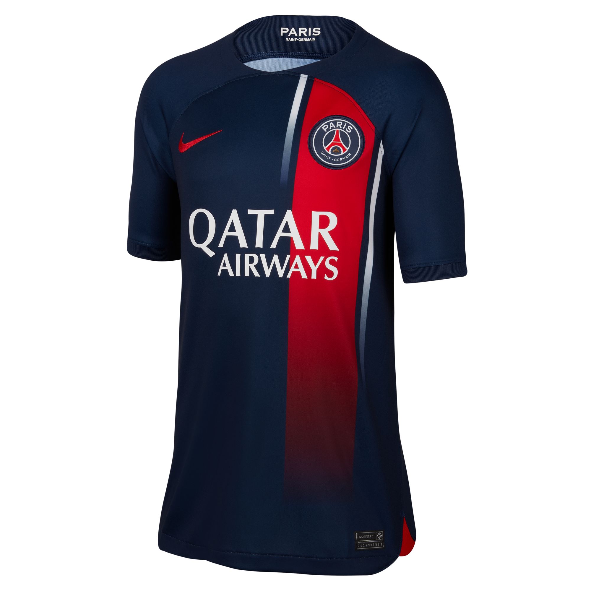 Nike Paris Saint-Germain Local 2023/24 Stadium, Azul marino medianoche/Rojo universitario/Rojo, hi-res